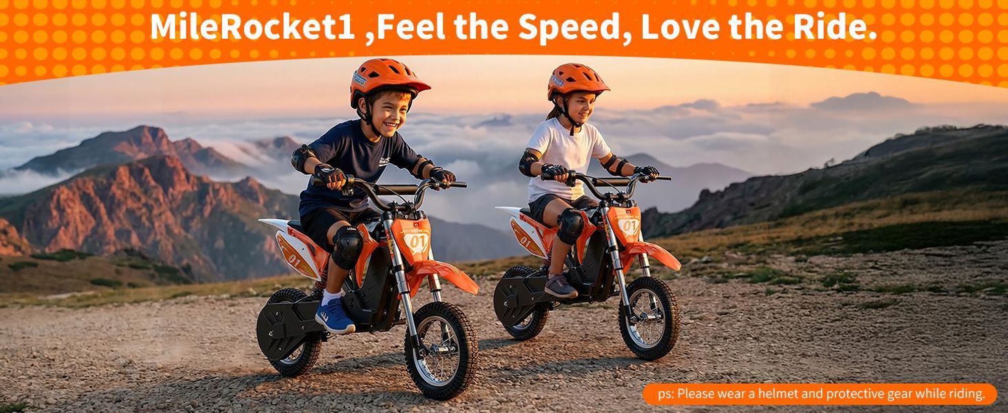 Elektryczny motocykl HillMiles dla dzieci w wieku 4–12 lat z akumulatorem 36 V 4 Ah, zasięgiem 20 km, podwójnym zawieszeniem, 3-biegową skrzynią biegów, MileRocket 1