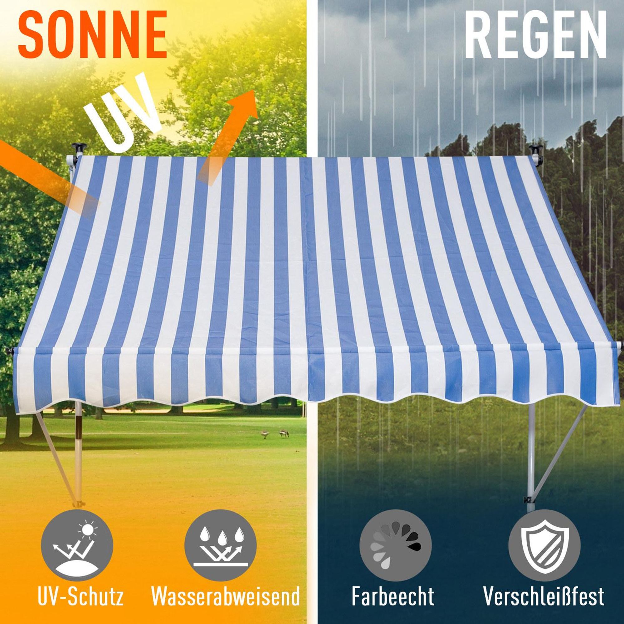 ohne gelenkarmmarkise klemmen breit