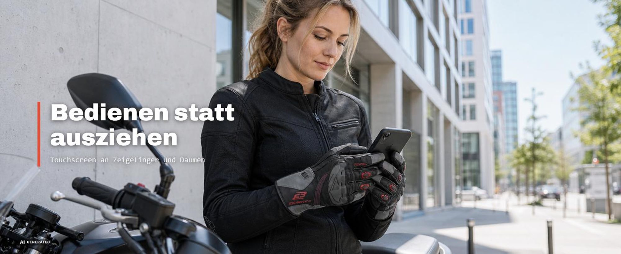 Bogotto Zello perforierte Motorrad Handschuhe, schwarz, M