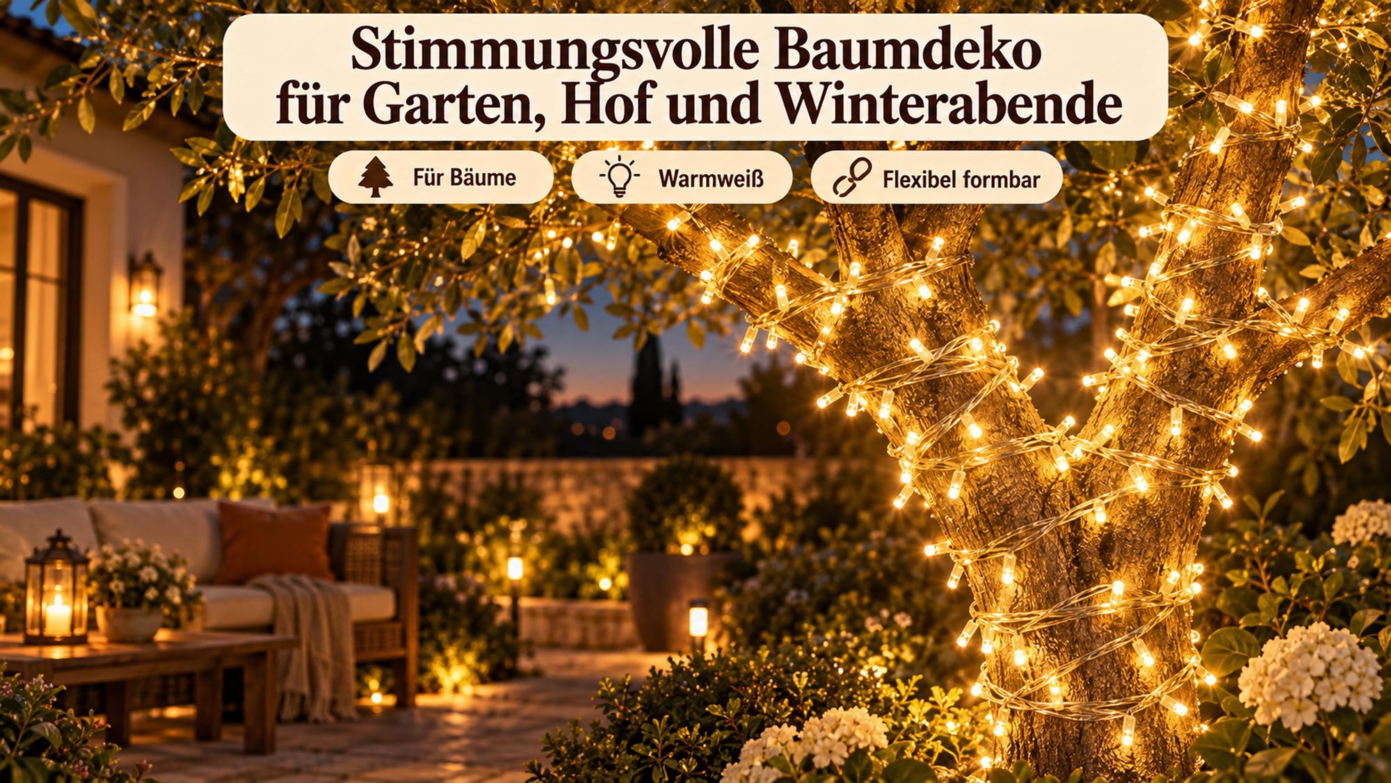 30M 300LEDs 8 Modi Lichterkette Strom, Timer, Merkfunktion, LED Weihnachten Lichterkette Party Deko Licht Weihnachtsbaum Garten Beleuchtung, Warmweiß