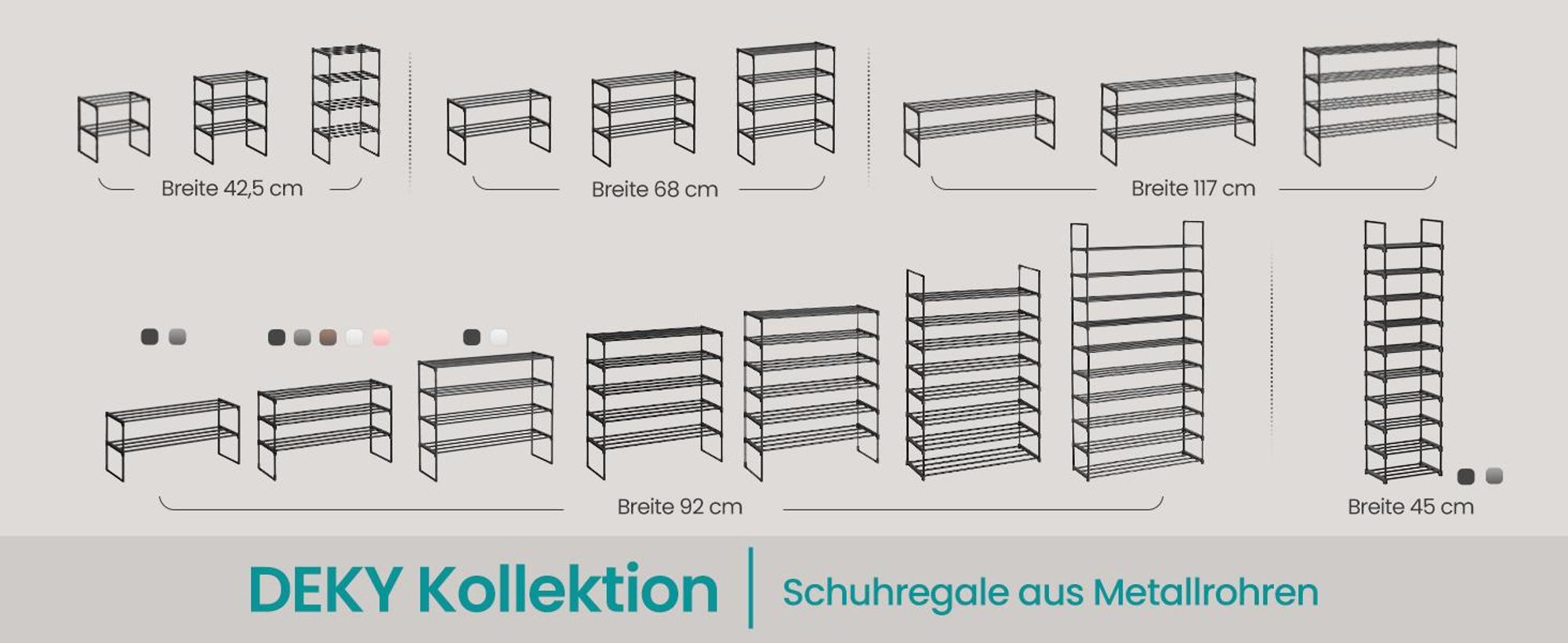 SONGMICS Schuhregal 10 Ablagen Schuhständer Standregal multifunktional schwarz
