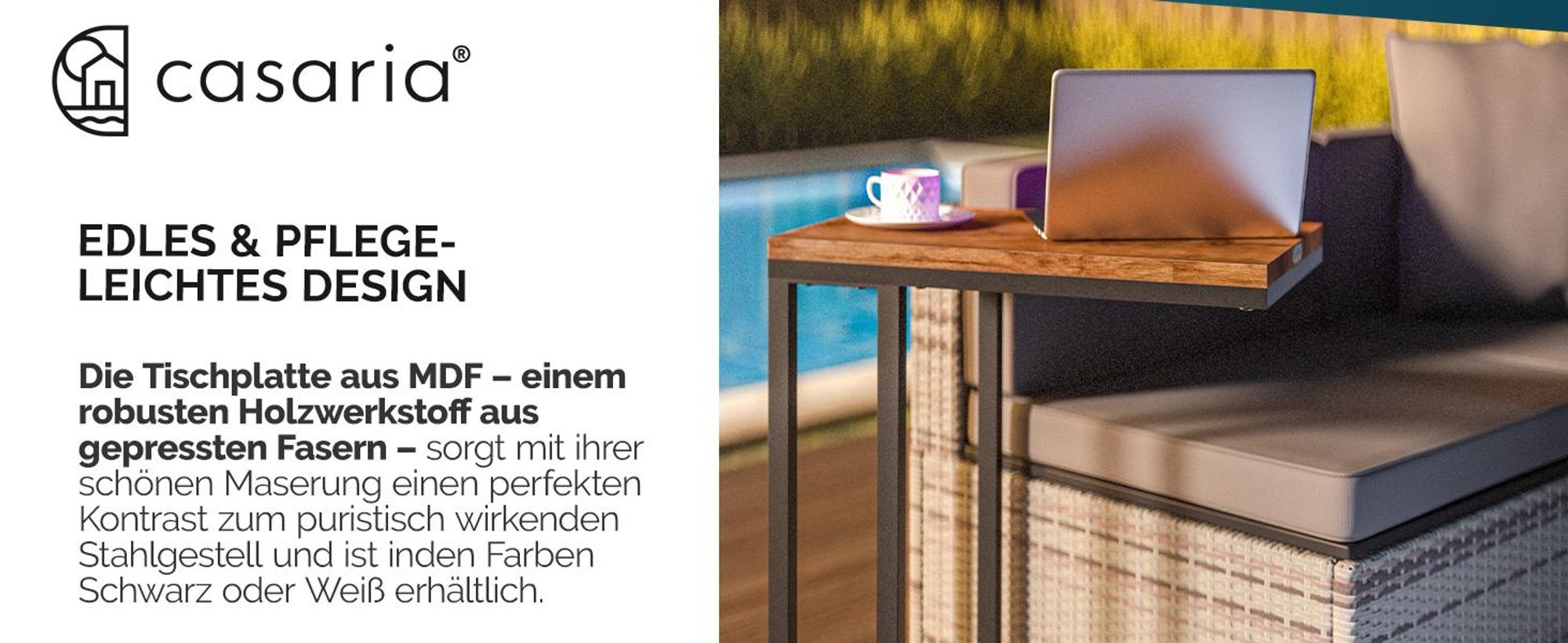 CASARIA Beistelltisch Couch 50x35cm Holz