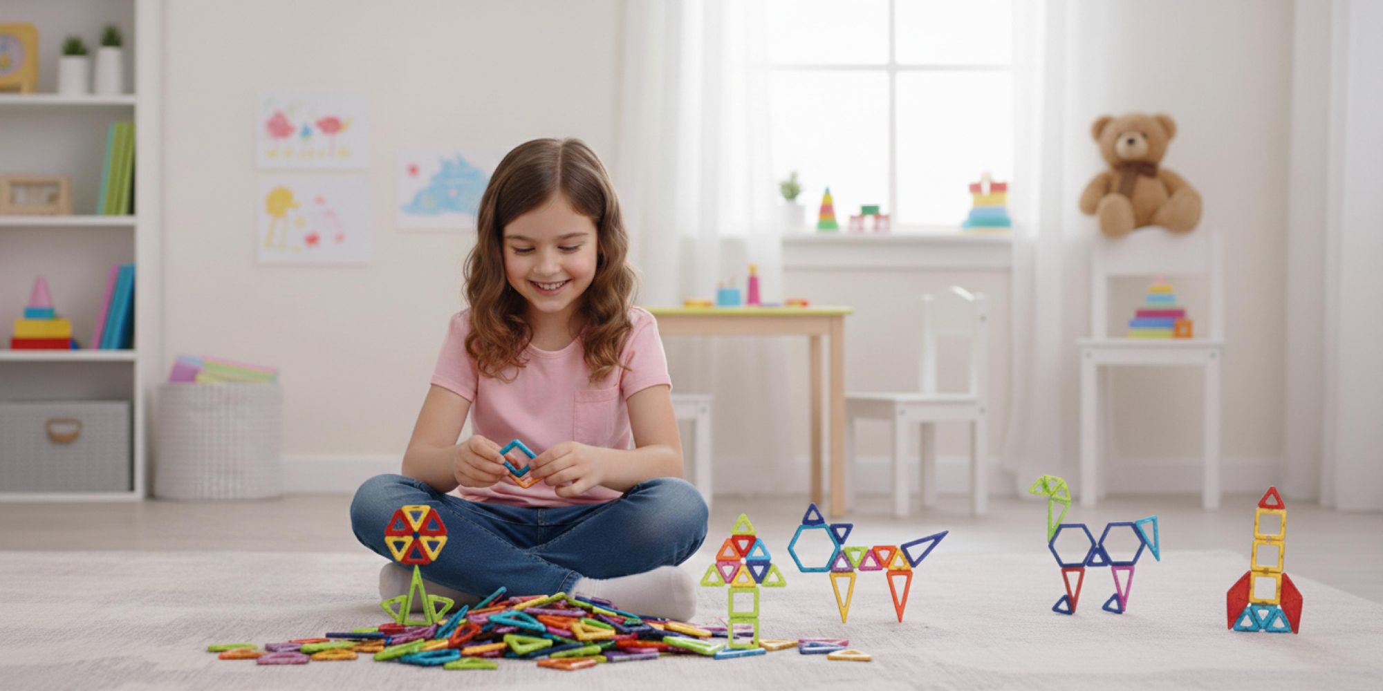 MAGNETICKÉ KONSTRUKČNÍ A VZDĚLÁVACÍ KOSTKY 3D PUZZLE VELKÁ SADA 128 KS