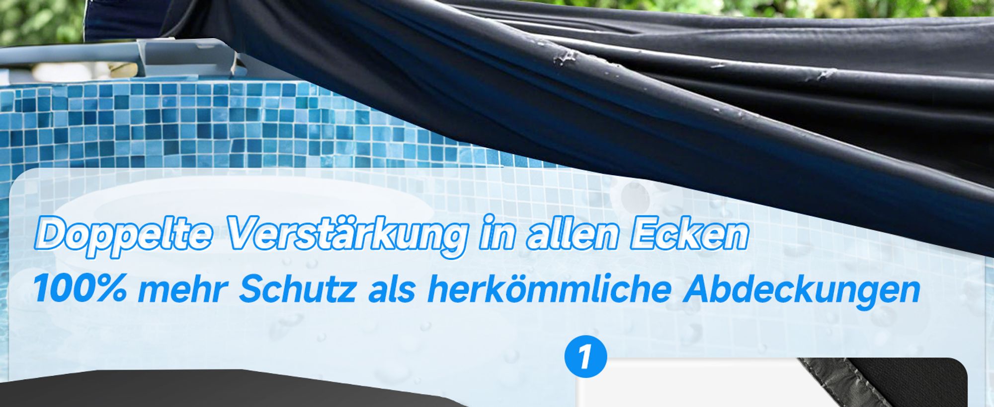Sekey Poolabdeckung Rund Hochdichtes Abdeckplane für Stahlrahmenbecken, 366 cm, Schwarz
