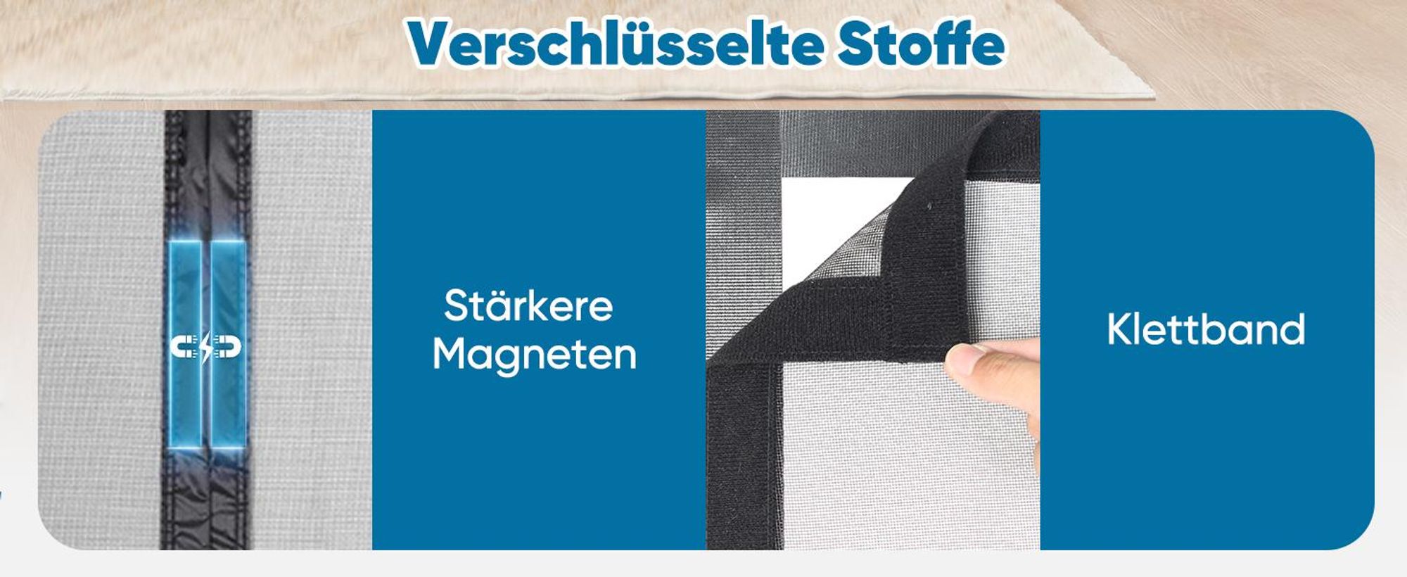 Sekey 70x200 cm Fliegengitter Balkontür Magnet Insektenschutz Tür Fiberglas Insektenschutz ohne Bohren Magnet für Seitliches Öffnen Gegen Katzenkrat