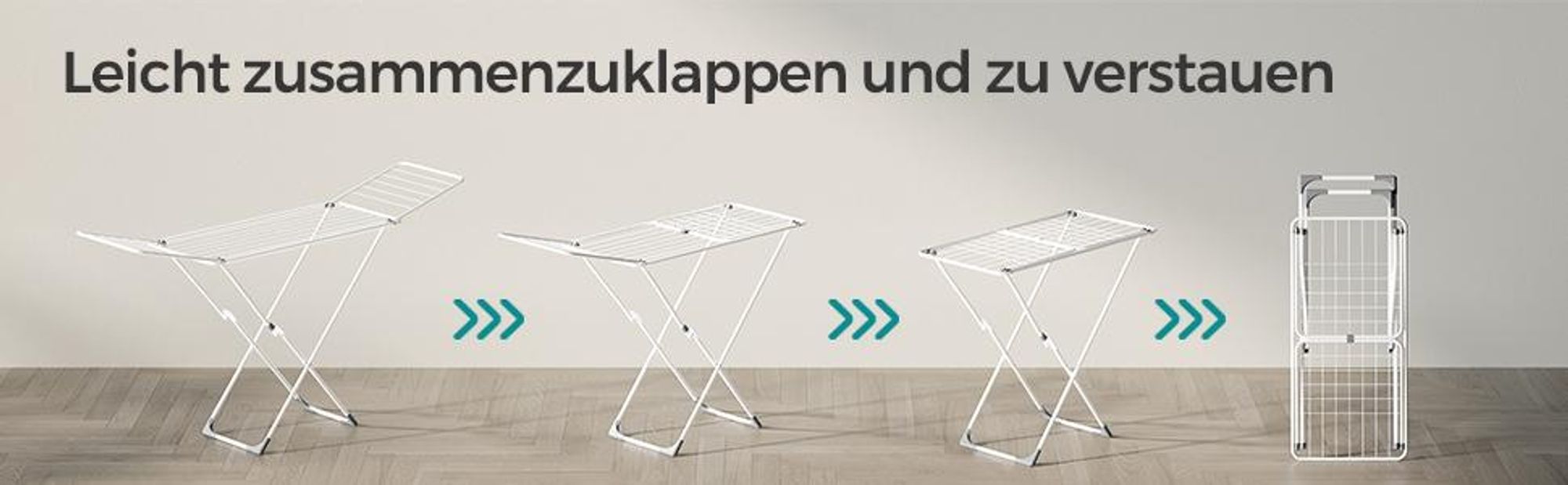 SONGMICS Wäscheständer, Standtrockner klappbar, Flügelwäscheständer, freistehend