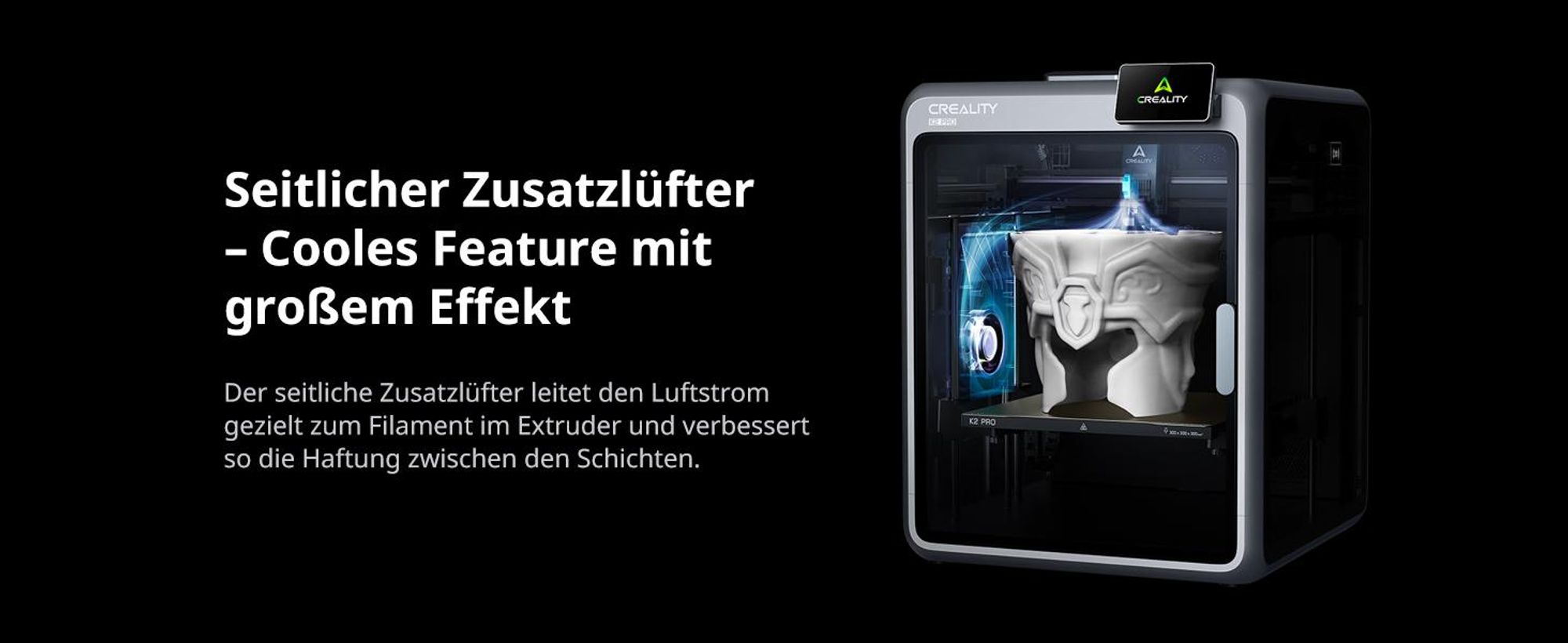 Creality K2 Combo 3D-Drucker, 260×260×260 mm Bauvolumen, Multicolor-Druck mit bis zu 16 Farben, beheizter Druckraum, Dual-AI-Kameras