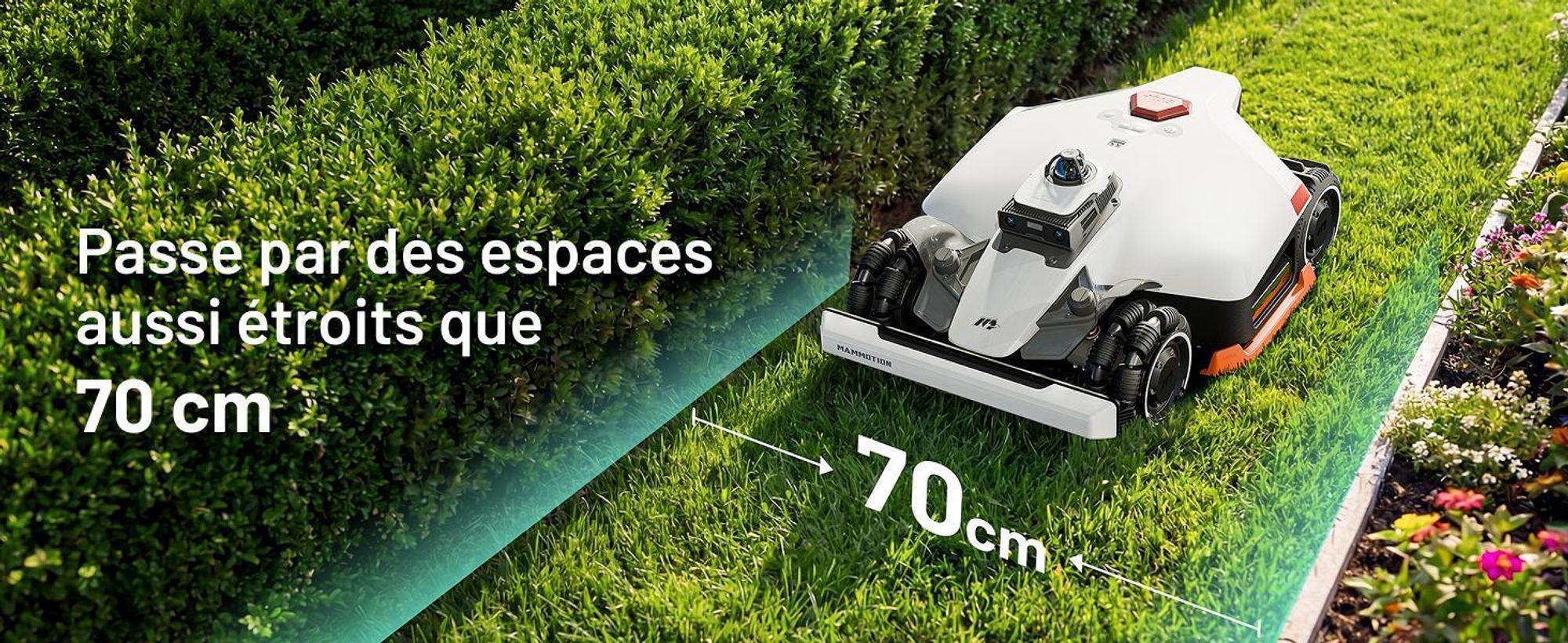 Robot tondeuse Mammotion LUBA 3 AWD 5000 avec garage et station de lavage, jusqu’à 5000 m², transmission intégrale, pente 80 %, cartographie-auto, app