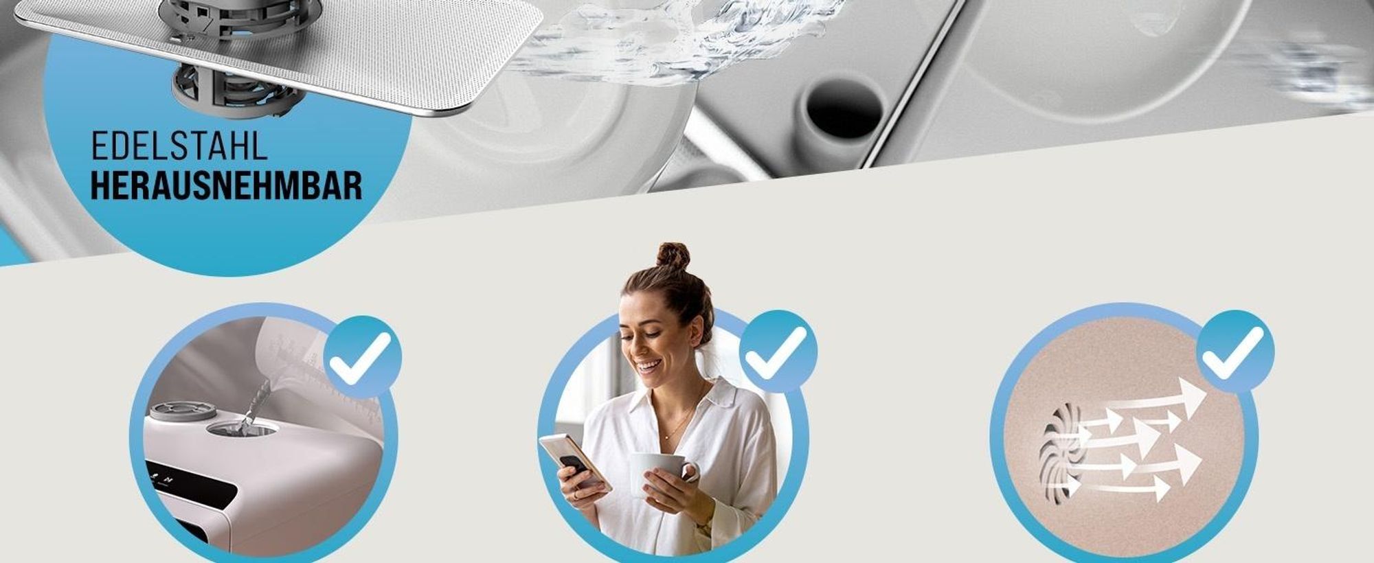 MONZANA® Tischspülmaschine ohne Wasseranschluss App Funktion sparsamer Verbrauch 4,5L 6 Programme 4 Gedecke 45cm Mini Geschirrspüler Spülmaschine Weiß