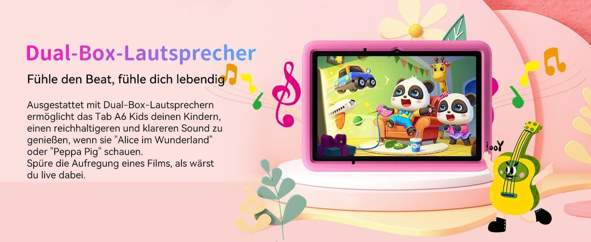 Blackview TabA6Kids 10“ Kinder Tablet, 1280*800, 12+128GB(1TB TF), WiFi 6, Octa Core Tablet für Kinder, Widevine L1, 5100mAh, BT 5.2, Elternkontrolle