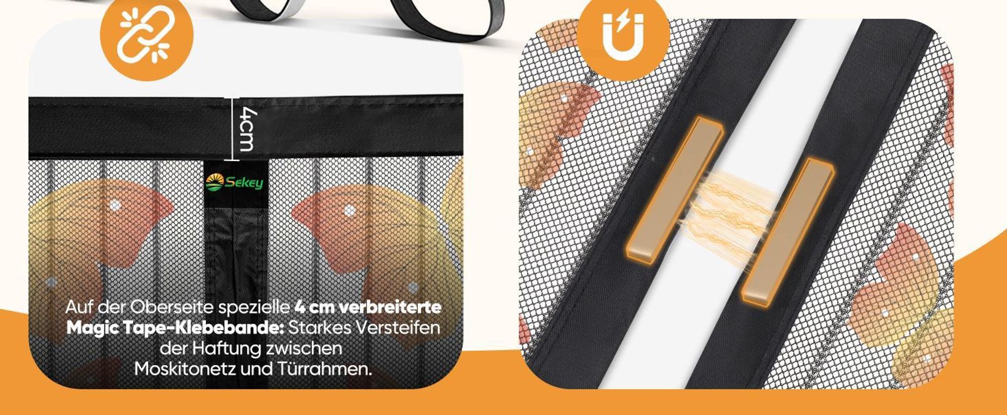 Fliegengitter für Balkontür mit Schmetterlingsmotiv – Magnetisch, Ohne Bohren, Insektenschutz für Balkon, Terrassentür Schwarz 100 x 220 cm