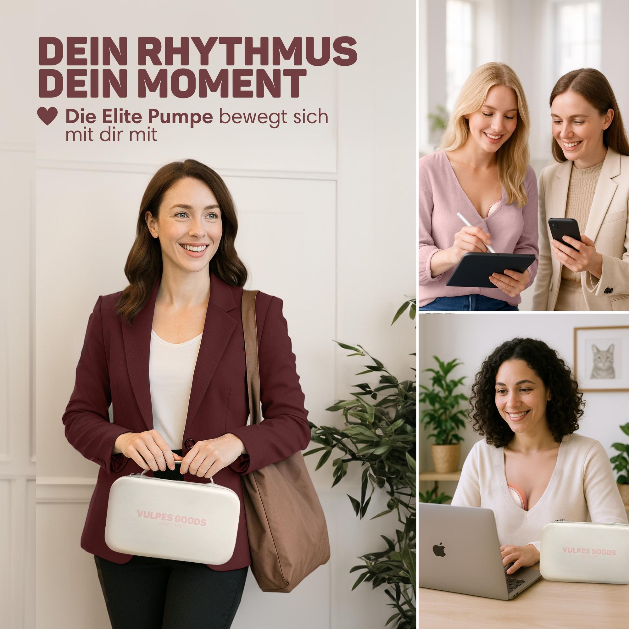 Vulpes Goods Milchpumpe, Intelligente-app, Hygienisch, Kabellos, Heizkörper, Aufbewahrungstasche, Inklusive Muttermilch-Aufbewahrungsbeutel