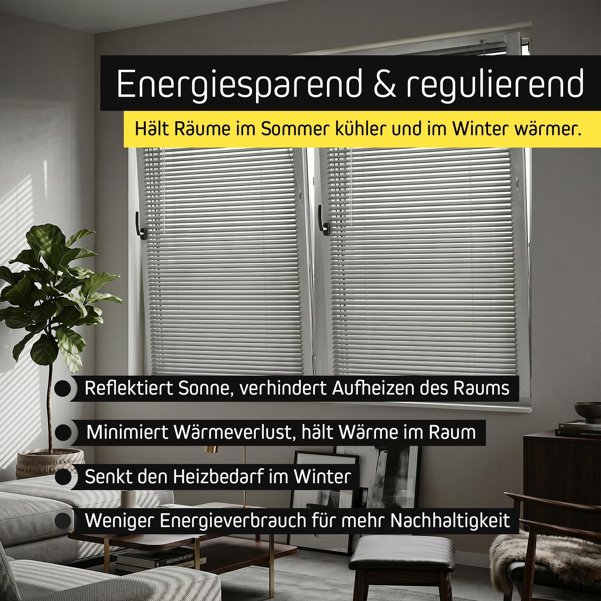 LightLess Prime Aluminium-Jalousie, 25 mm, verdunkelnd, 60 x 200 cm, weiß matt ohne Bohren, L-Lamellen, Sichtschutz & Hitzeschutz, robust, feuchtraumgeeignet, einfache Montage Victoria M.