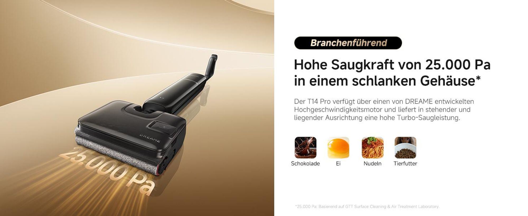 Dreame T14 Pro Nass- und Trockensauger,25kPa Saugleistung Akku-Staubsauger,9.85cm Ultraschlanke,95℃ Heißwäsche,0-Tangle Schaber,Auto-Reinigungssystem