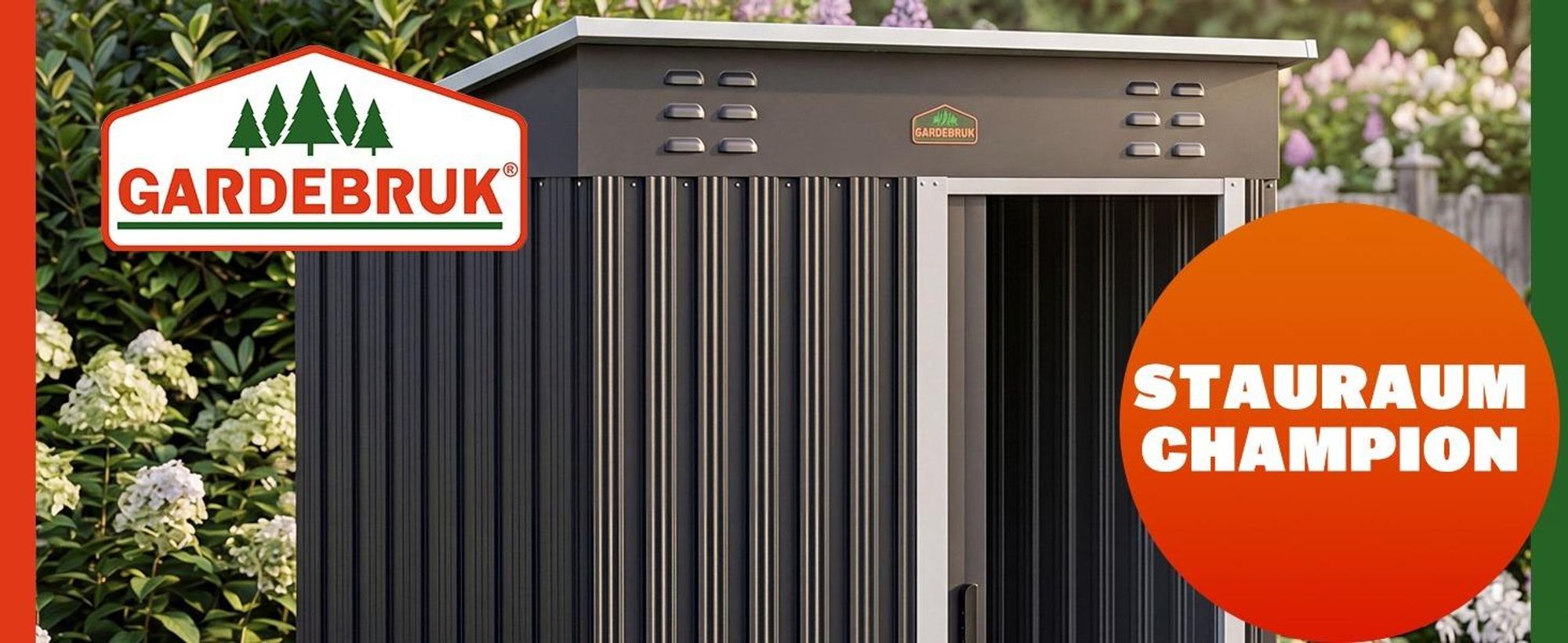 GARDEBRUK® Metall Geräteschuppen 185x165x90cm