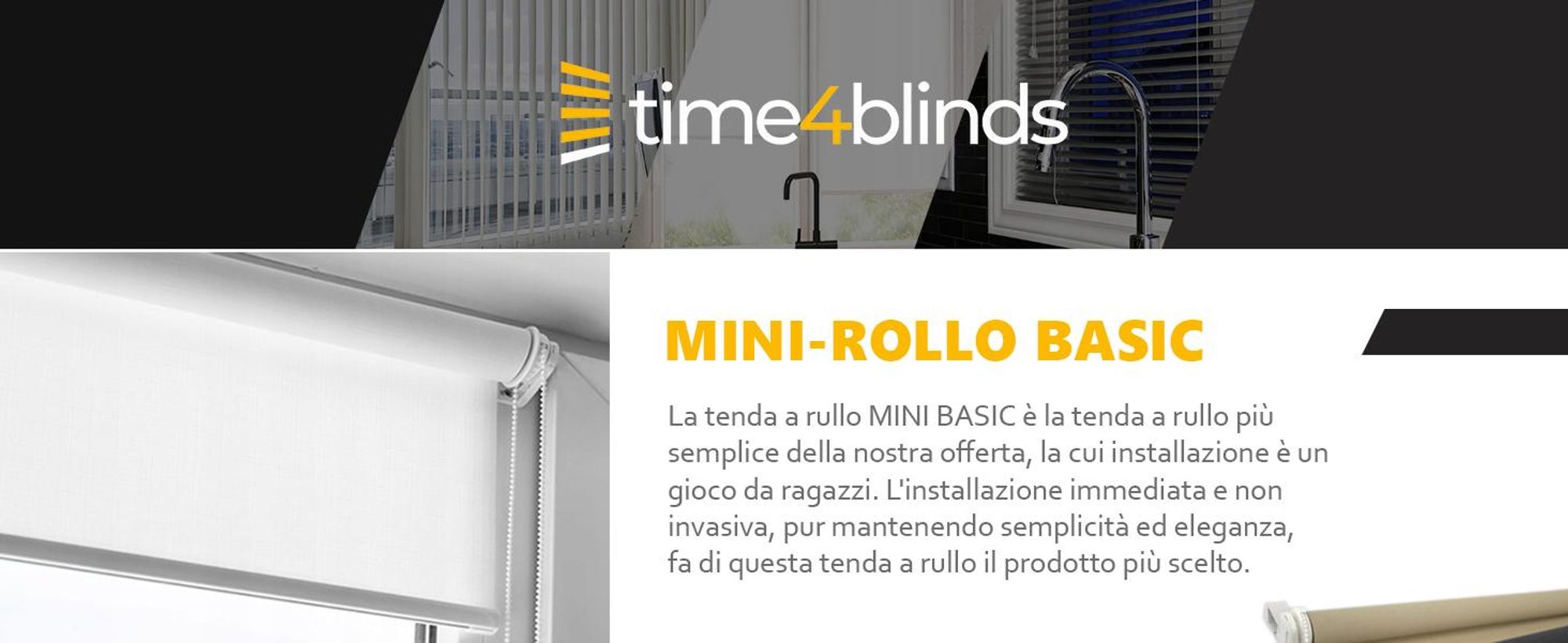 time4blinds, Mini store, senza fori, 800x1400 mm, Grigio, Sinistra