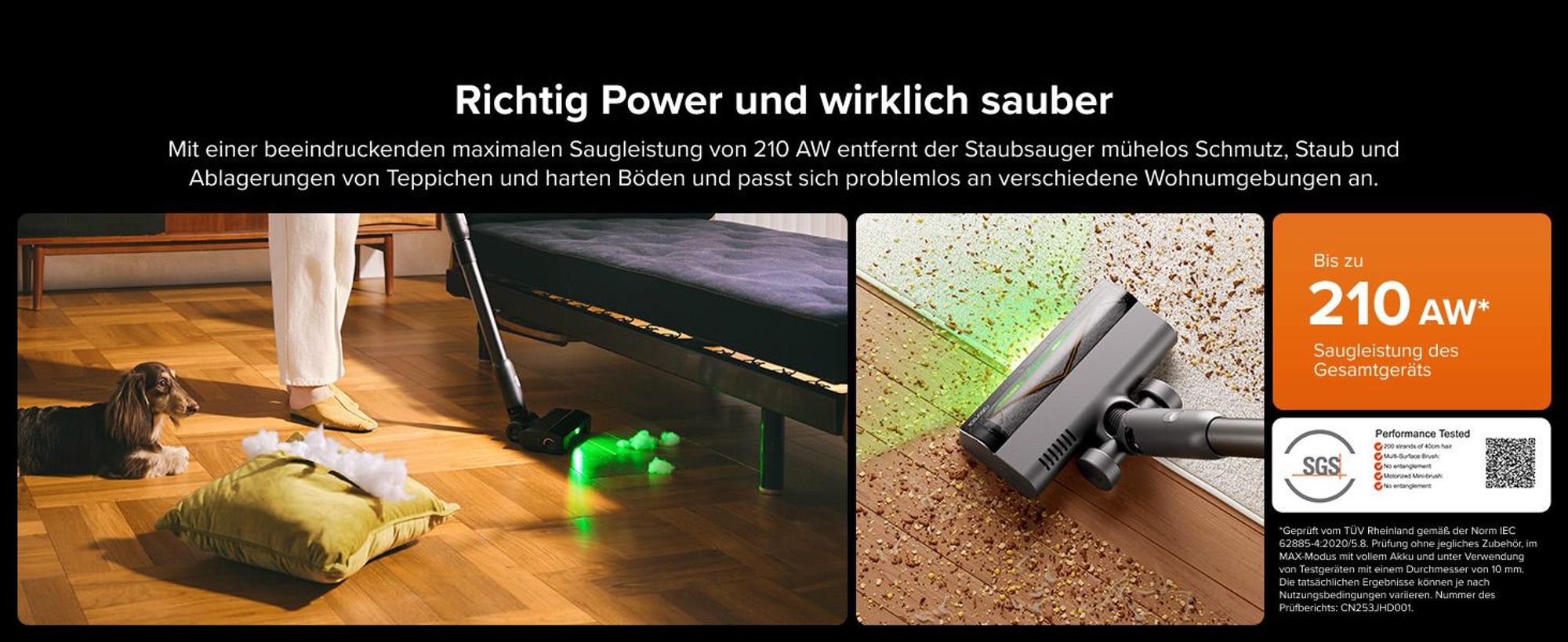 Roborock H60 Hub Ultra Akku Staubsauger mit Absaugstation, 210AW kraftvolle Saugleistung, 90 Min. maximale Laufzeit, Staubsauger kabellos