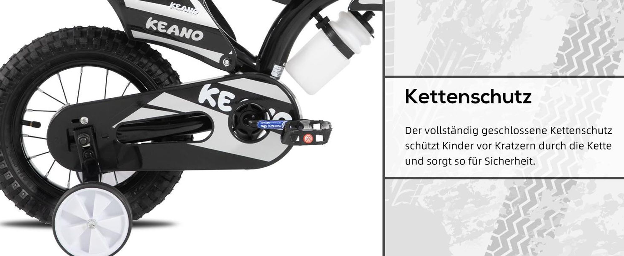JOYSTAR 12 Zoll Kinderfahrrad im Motorradstil für 3-8 Jahren Jungen und Mädchen mit Stützrädern, Getränkehalter und Schutzblechen, Rosa