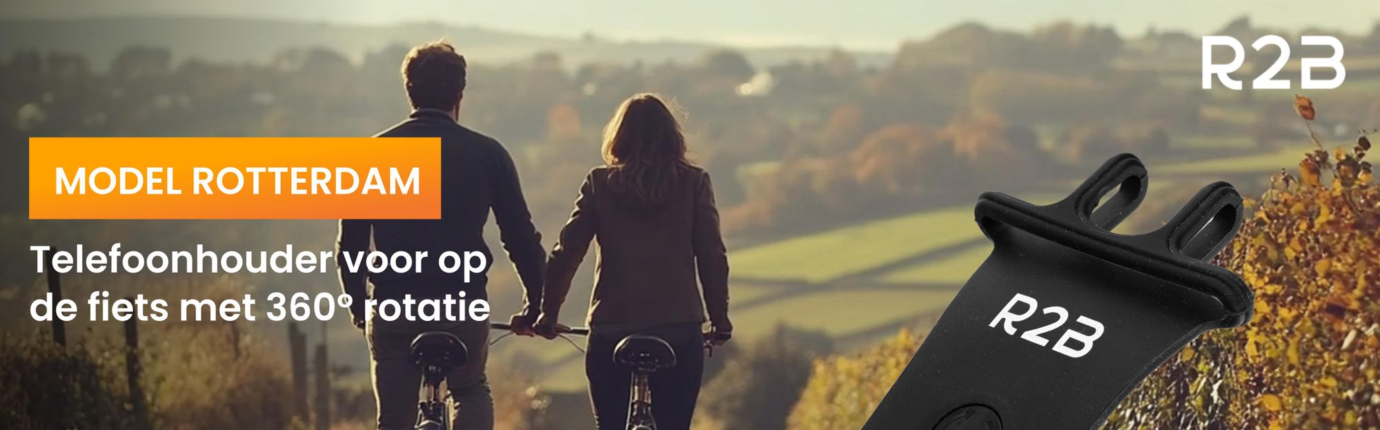 R2B Elastische Telefoonhouder Fiets voor Scooter en Motor - 360°