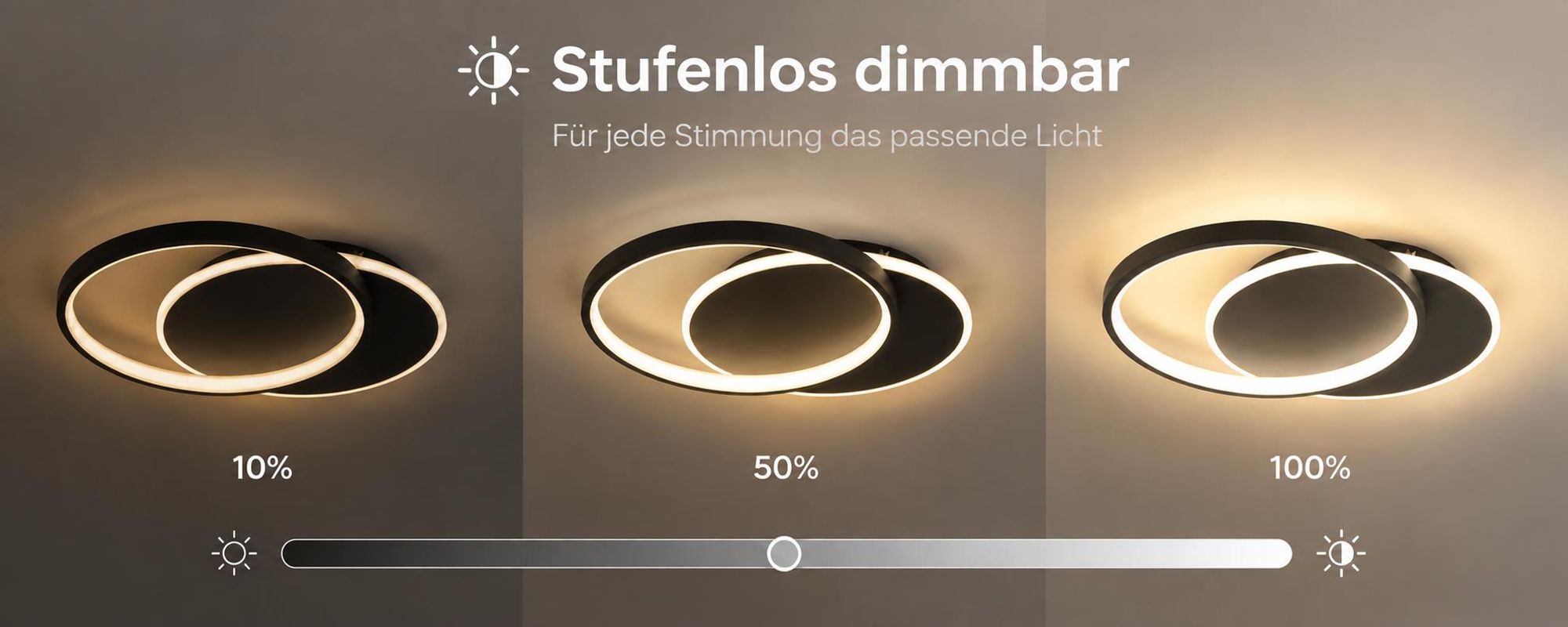 ZMH LED stropné svietidlo stmievateľné s diaľkovým ovládaním Biele stropné svietidlo 35W Moderný byt s 2 okrúhlymi krúžkami do obývačky Spálňa Kuchyňa Spálňa PredsieňJedáleň