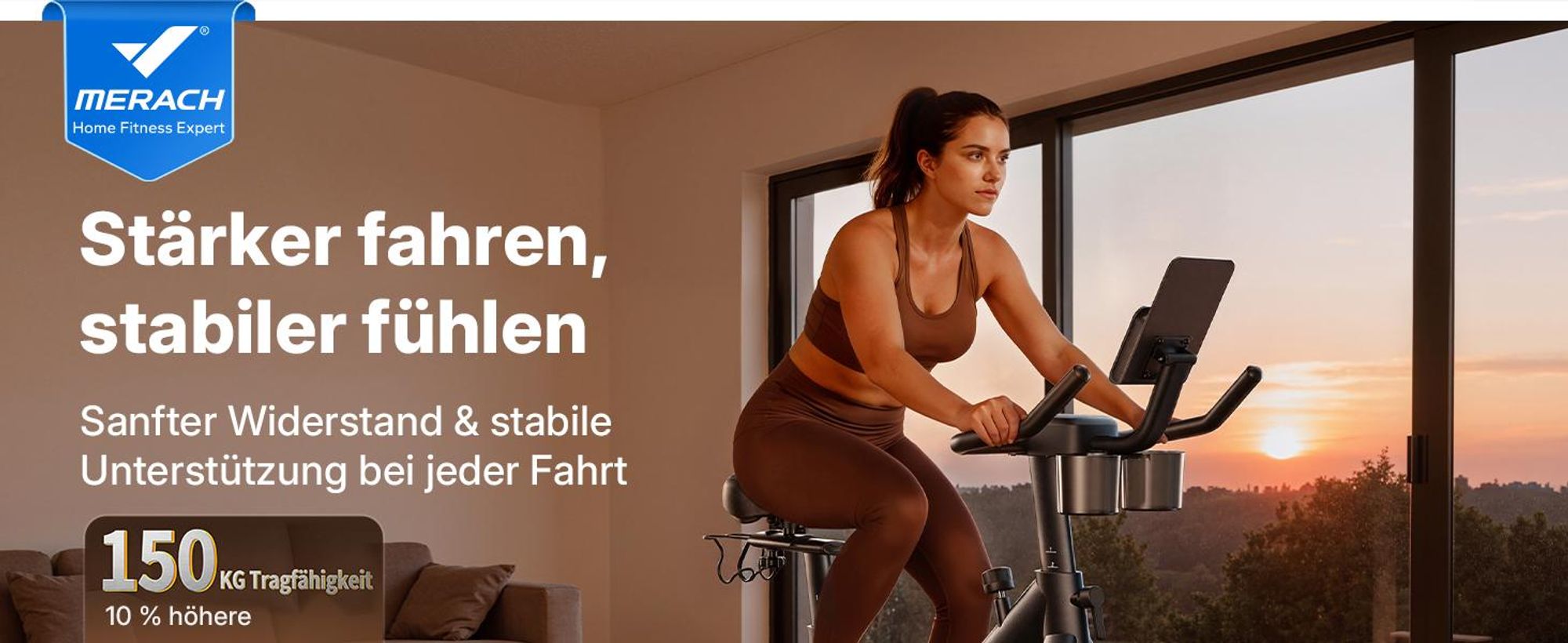 Heimtrainer Fahhrad für Zuhause, leises Fitnessbike mit LCD-Display, Magnetischer Widerstand, 8 Widerstandsstufen, bis 150 KG belastbar