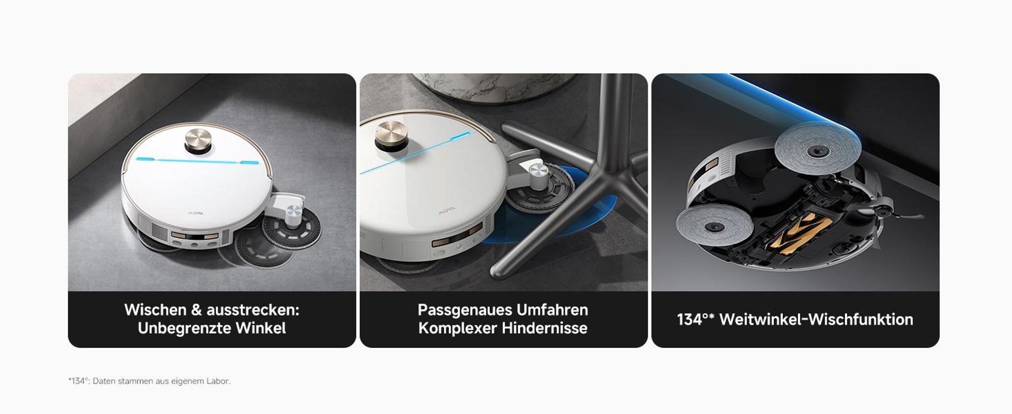 MOVA V70 Ultra Complete Saugroboter, 40000 Pa, MaxiReachX™ Kantenreinigung, 9 cm Hindernisüberwindung, EcoCyclone™ Staubabsaugung, All-in-One Station