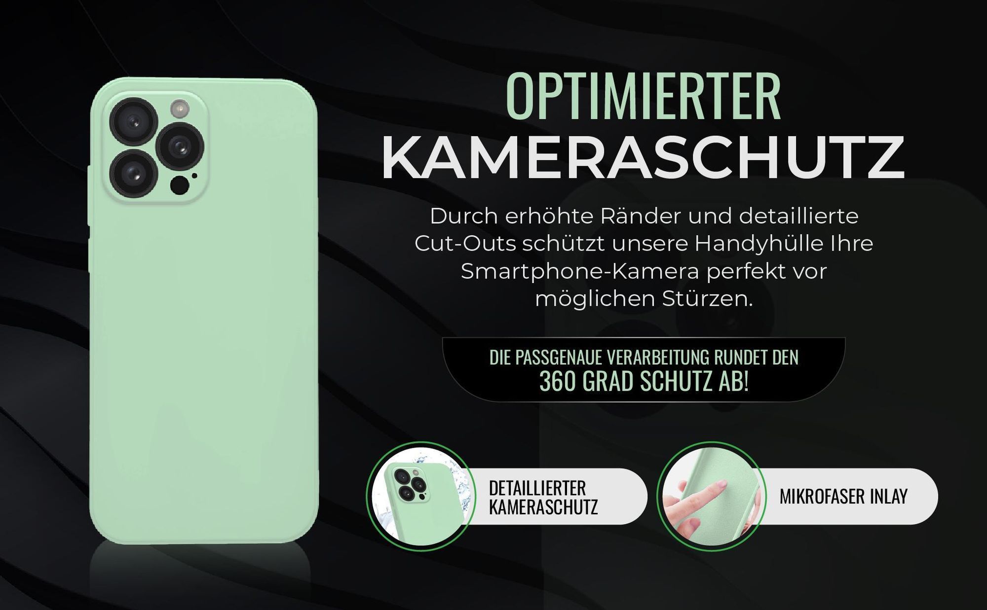 Handyhülle in Türkis für Apple iPhone 16 Pro Max in detailliertem Kamera Cutout