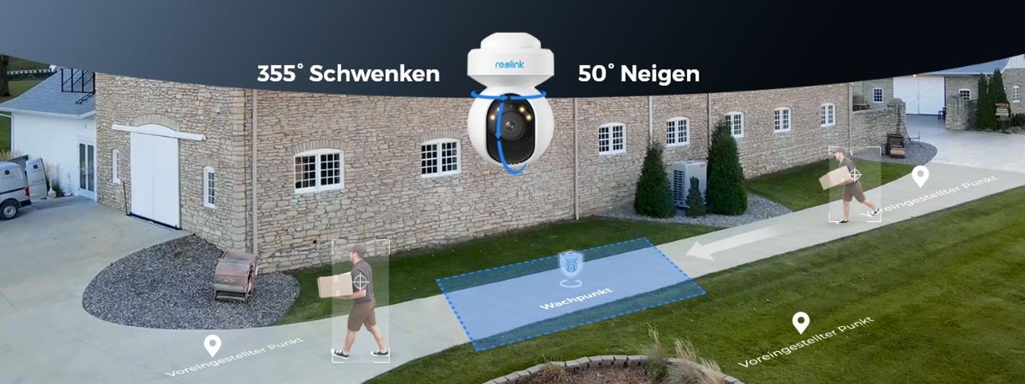 Reolink RLK12-800WPT4 Überwachungssystem, 4X 4K 8MP WiFi 6 PT Überwachungskamera & 16CH 2TB HDD WiFi NVR, Auto-Tracking, Smarte Erkennung, Nachtsicht