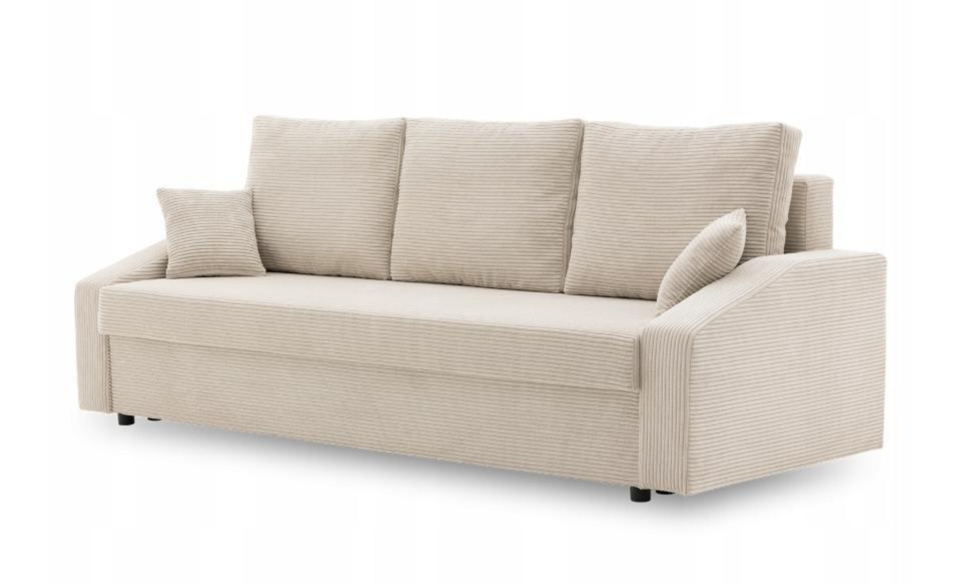 Couch mit schlaffunktion Wohnzimmer Couch mit Bettkasten AIKIDO 223x90cm Beige