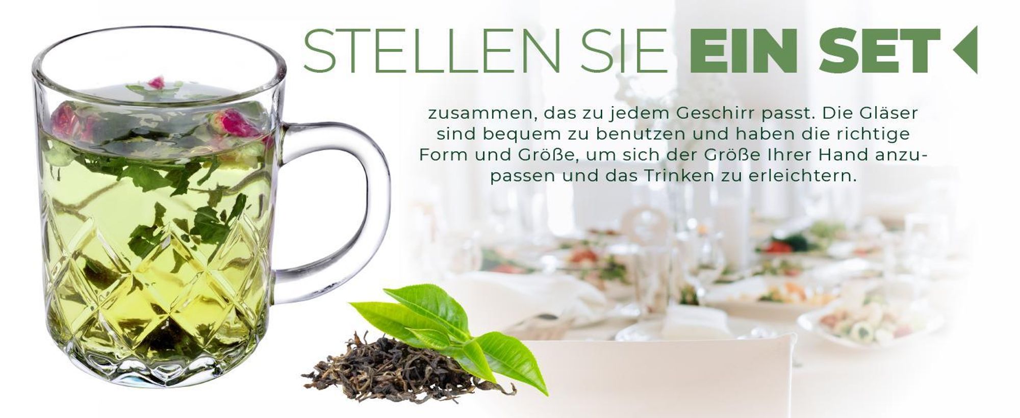 KADAX Teegläser mit Griff "Brescia", Saftgläser, spülmaschinenfest, 230ml, 6er Set