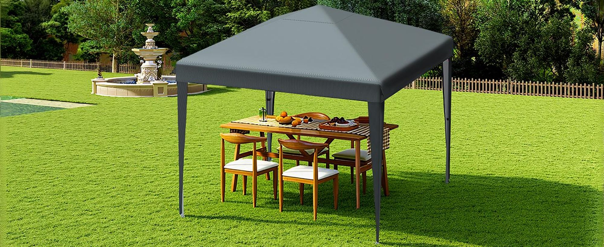 Balconera 3x3 m Faltpavillon wasserdicht Pavillion Partyzelt Gartenzelt Gartenpavillon UV-Schutz, Grau