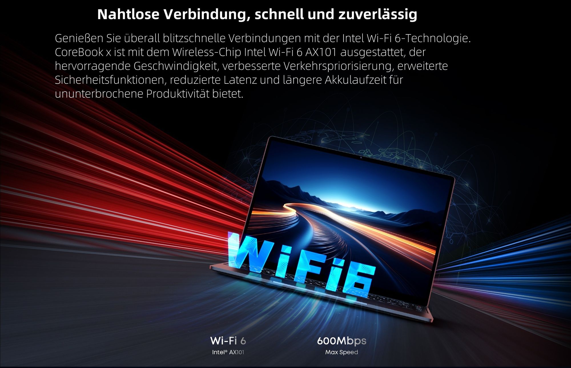 Laptop CHUWI CoreBook X - Prozessor Intel Core i3-1220P 14" Bildschirm Windows 11 16GB+512GB 4000mAh Akku - Grau