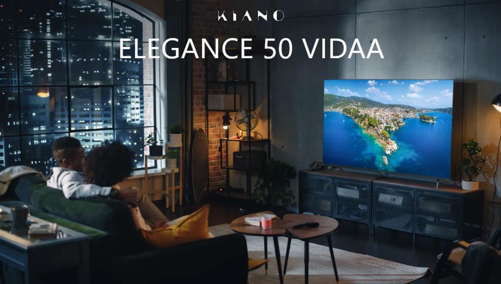 Kiano Fernseher - 50 Zoll - TV Smart - 4K UHD - 3840 x 2160px - VIDAA - WiFi - Miracast - PVR-Recorder - Tuner DVB-T2/S2 - DLED