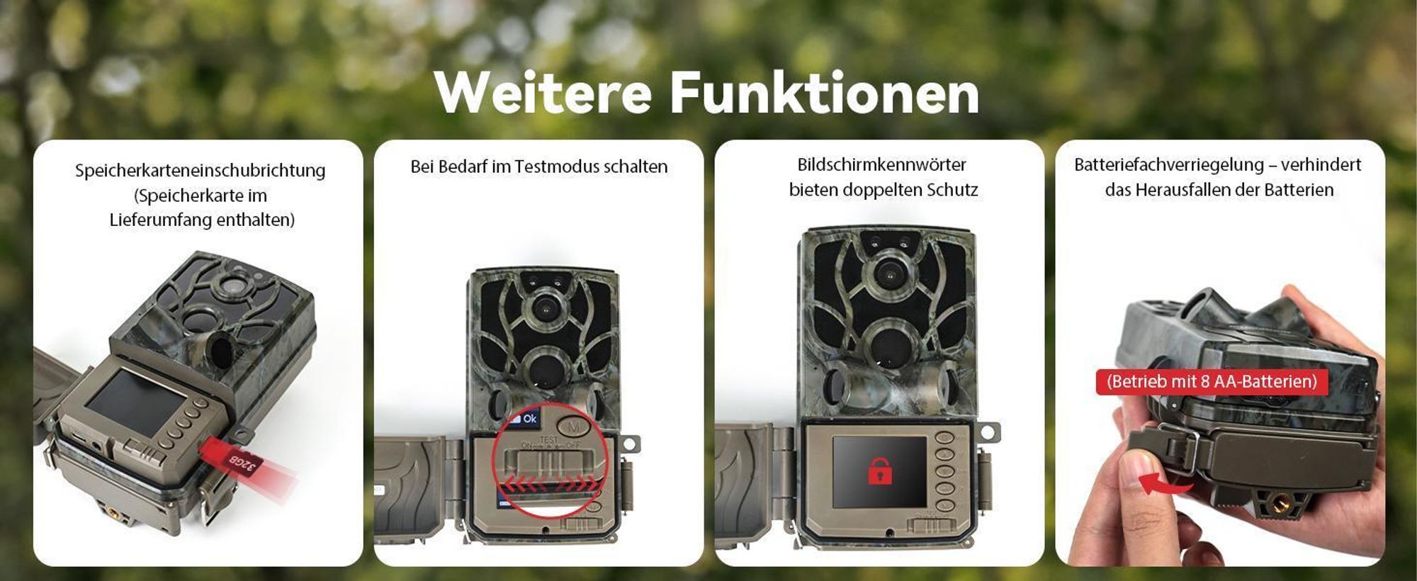 Usogood Wildkamera mit Handyübertragung App,4K Wildkamera Wlan mit Bewegungsmelder Nachtsicht Inklusive 32GB SD-Karte IP66 Wasserdicht 0,5S Auslösen