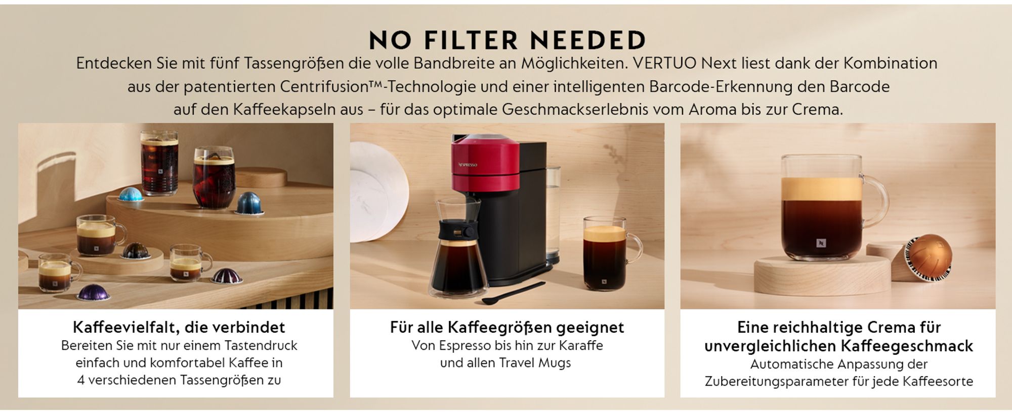 NESPRESSO VERTUO Next | Kaffeekapselmaschine von Krups | Hellgrau
