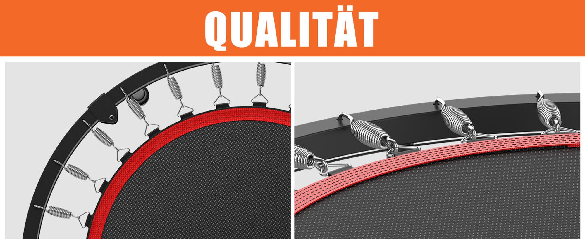 DH FitLife Fitness-Trampolin klappbar Ø102cm 40 Zoll - 150kg max, 4-fach verstellbarer Griff & stabil/leise für Kinder/Erwachsene (ohne Installation)