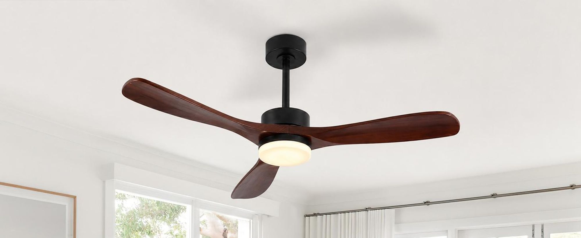 106cm Deckenventilator mit Beleuchtung, 3 Holz Flügeln, Reversible DC Motor, 3 Farbtemperatur Dimmbar, 6 Stufen, APP-Steuerung & Fernbedienung