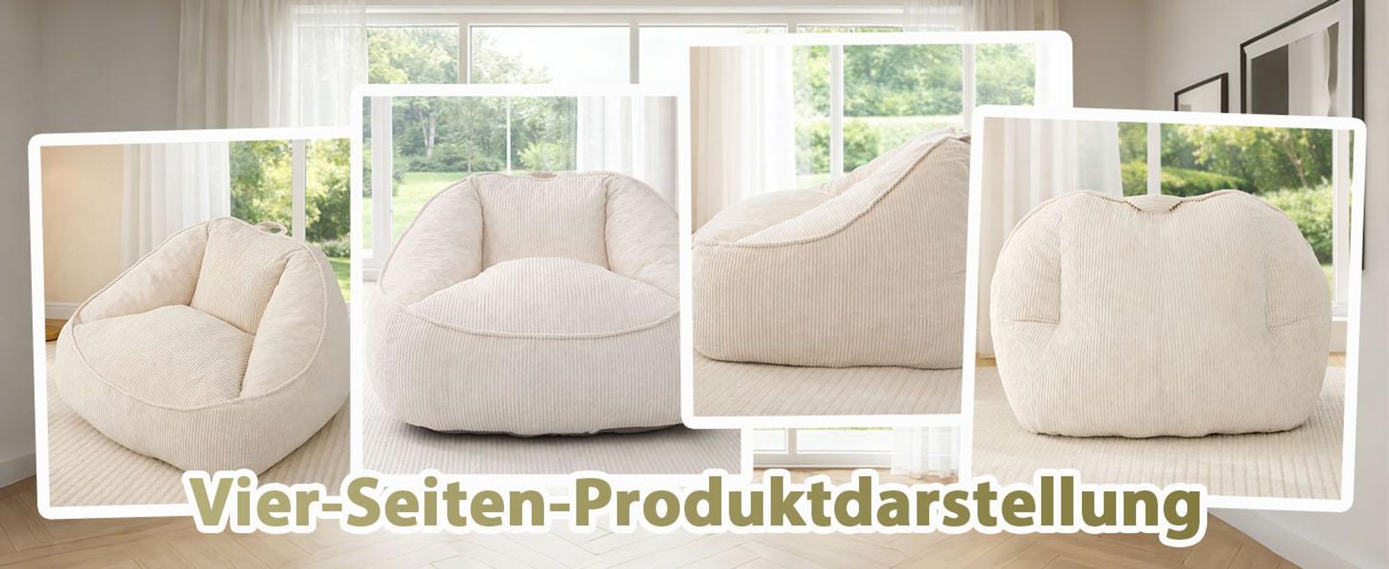 Giant Bean Bag Sitzsack für Erwachsene mit Schaumstofffüllung, birnenförmig