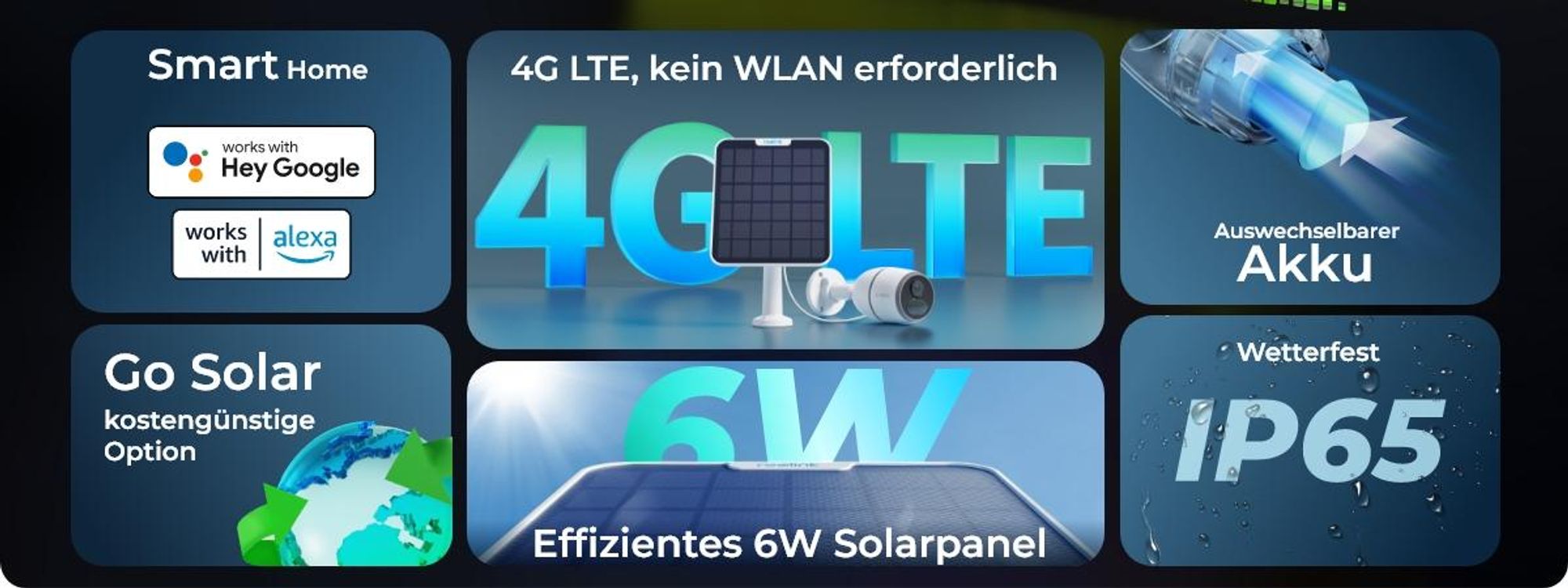 Reolink Go Ultra+Solarpanel, 4K 8MP Akku 4G LTE Überwachungskamera, Personen-/Fahrzeug-/Tiererkennung, Nachtsicht, 2-Wege-Audio, IP65, mit SIM Karte
