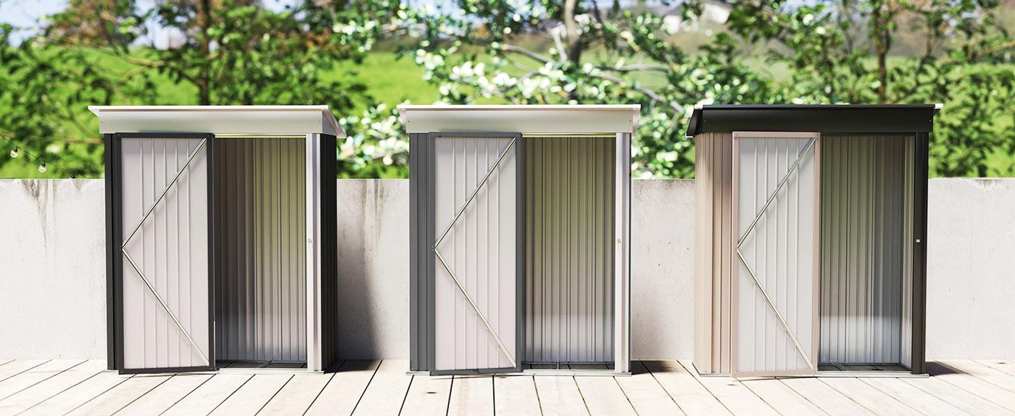 Outsunny Metall Gerätehaus 1,36m² 161 x 95 x 181cm Geräteschuppen mit Pultdach