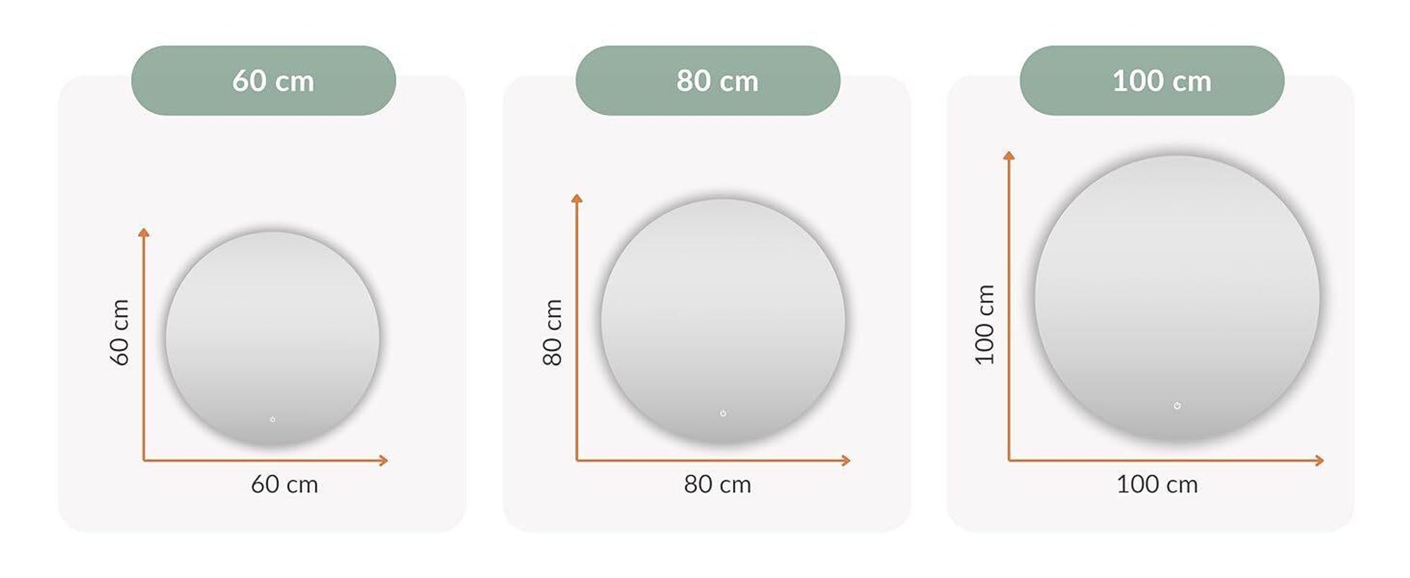 Wandspiegel NOVA rund 100 cm mit LED Beleuchtung