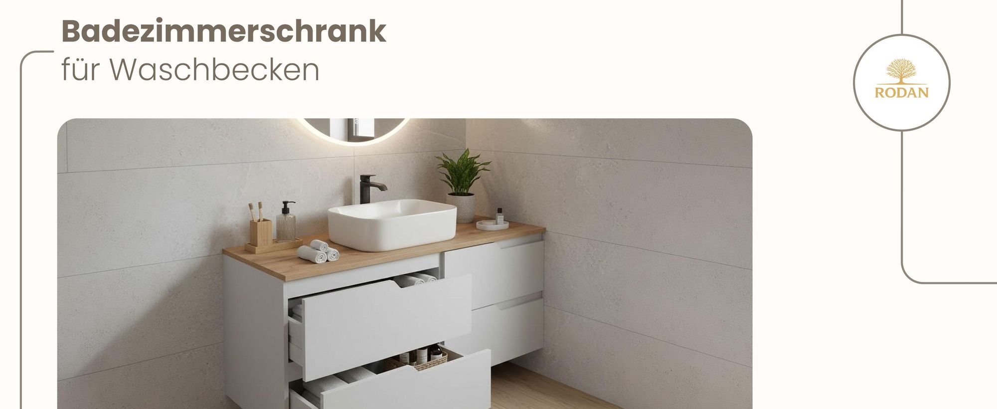 RODAN, Badmöbel, Badschrank, Badezimmermöbel, Badezimmer, MODERN, Waschbeckenunterschrank