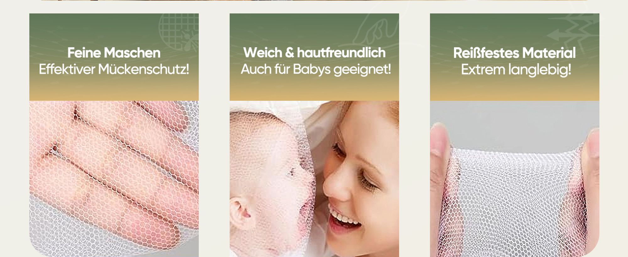 SEKEY Moskitonetz Bett für Doppelbett– 220x200x200cm(dubbele openingen）Großes Mückennetz für Reise und Zuhause, Feinmaschiges Fliegennetz mit Klebehak