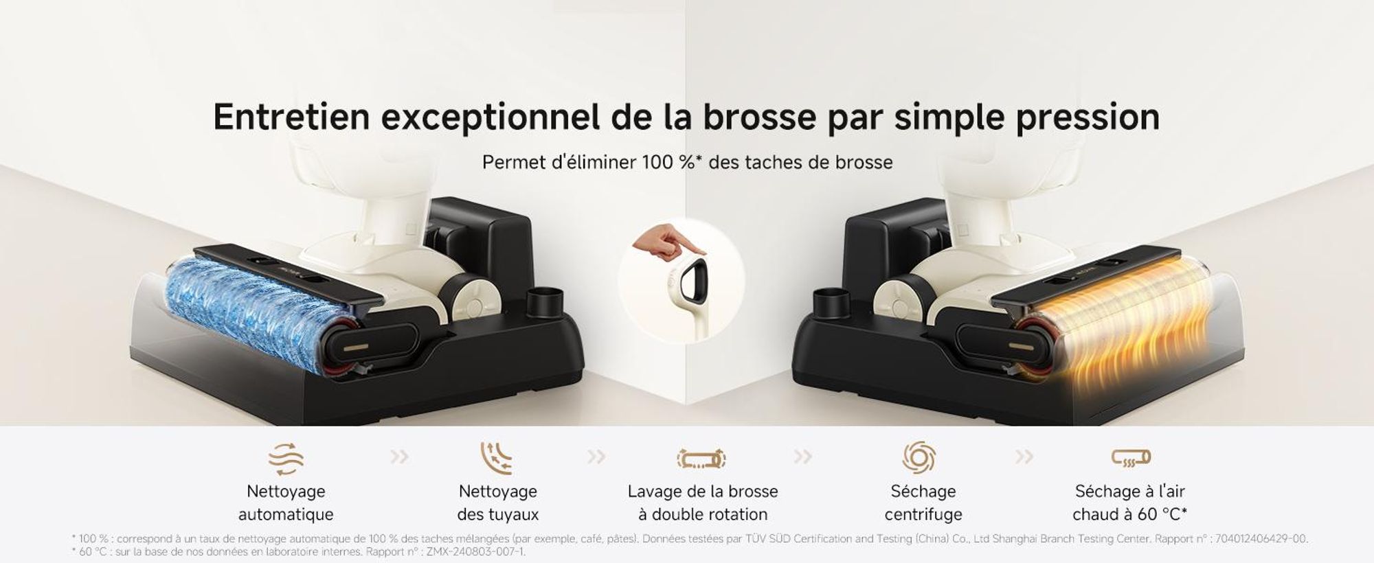 MOVA K30 Mix aspirateur laveur 18 000 Pa, plat 180°, brosses double rotation, nettoyage des bords, séchage air chaud, léger, 30 min autonomie
