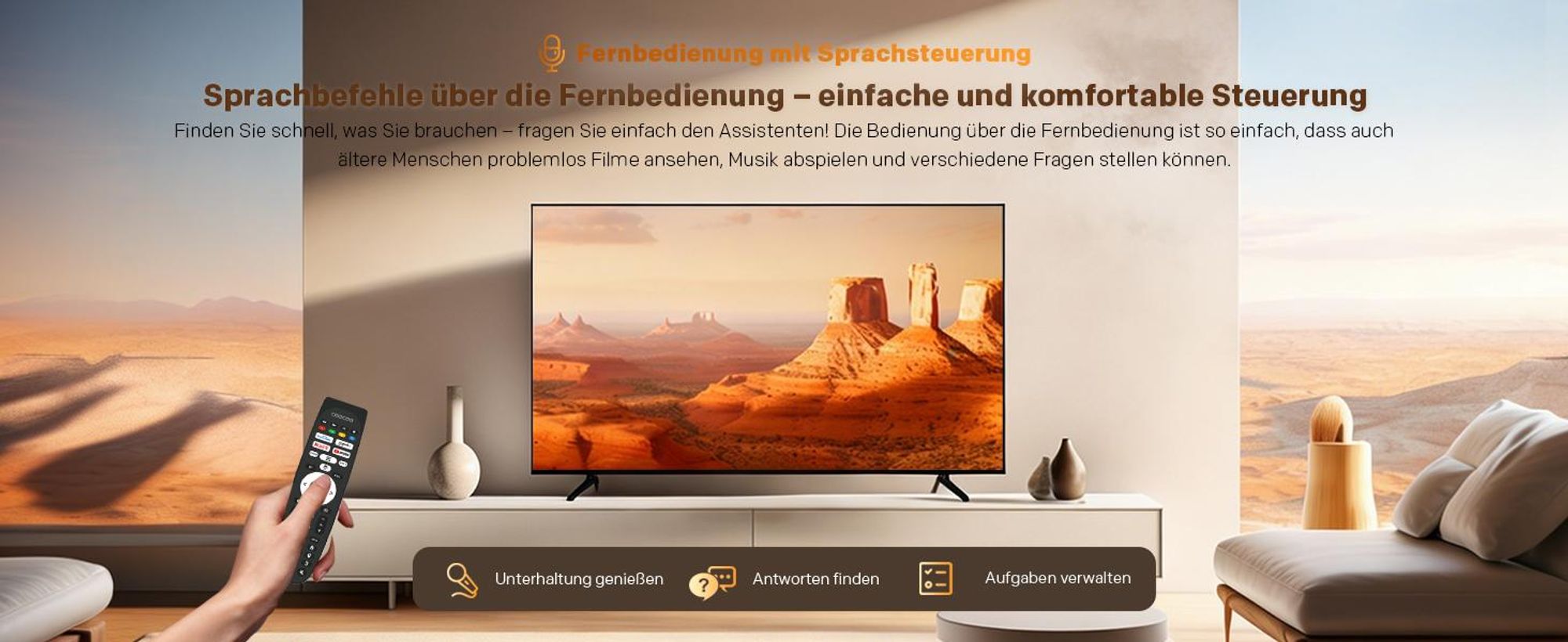 coocaa 32 Zoll QLED HD Smart TV (Google TV, HDR10, Triple Tuner DVB-T2/C/S2, Netflix, Prime Video, YouTube, VESA 20x10) WM-Fernseher