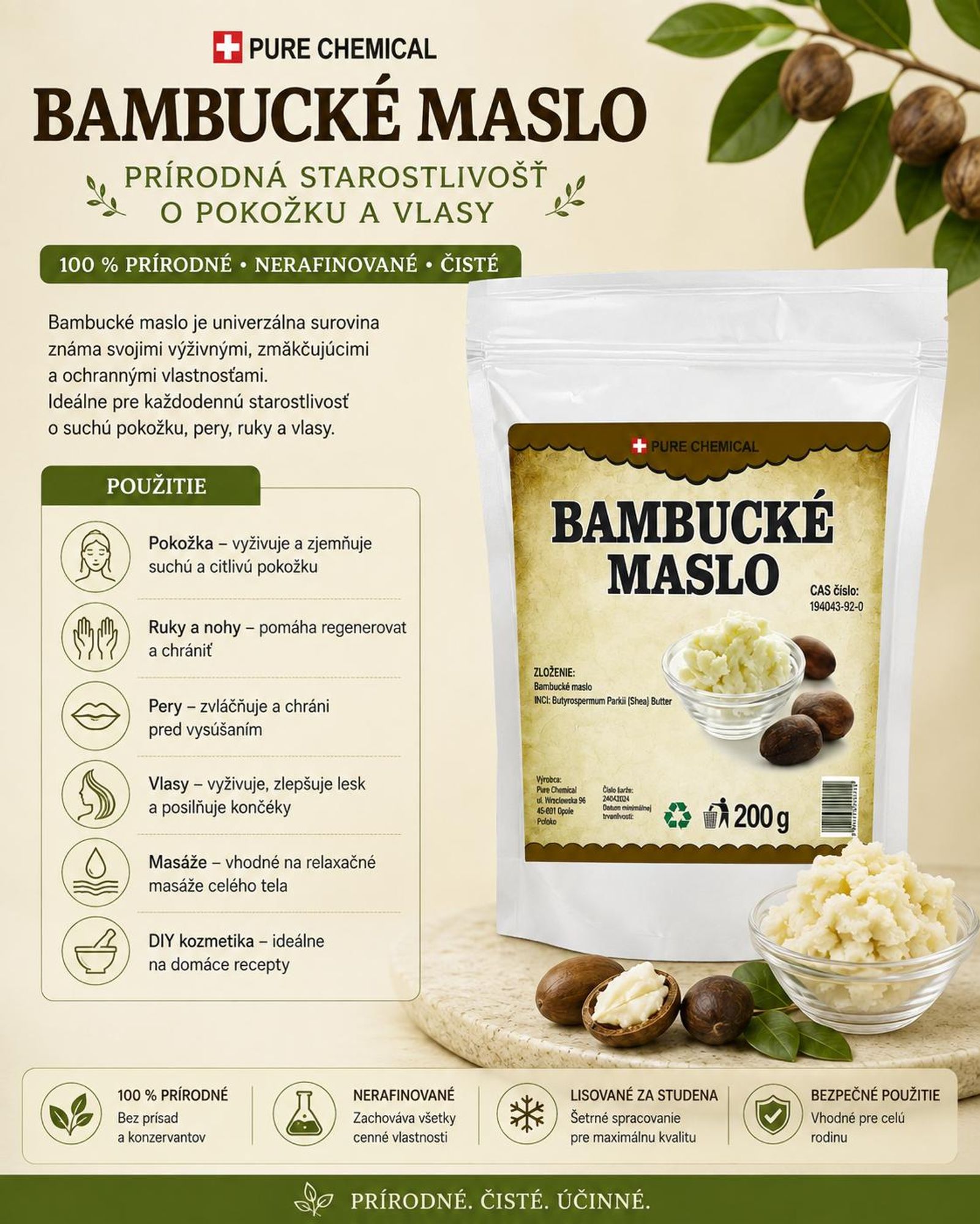 Nerafinované bambucké maslo – spôsob použitia