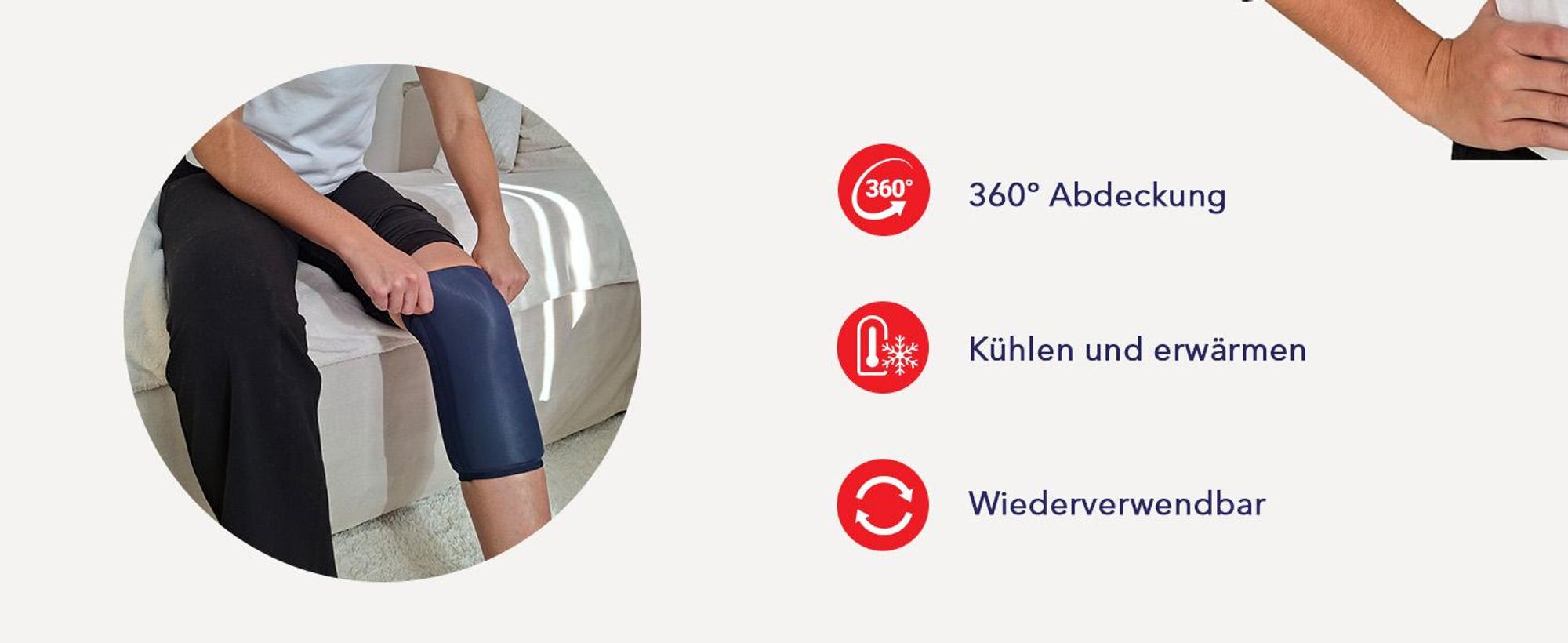IEA Medical Kühlmanschette Ellbogen & Knie XL 360° Gel-Sleeve, kühlende Bandage für Sprunggelenk, Wade & Arm wiederverwendbar