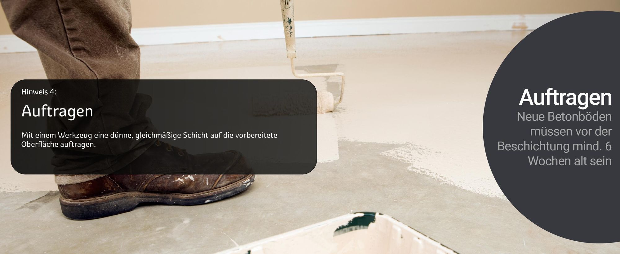 Betonfarbe Bodenfarbe Bodenbeschichtung W700 Auftragen