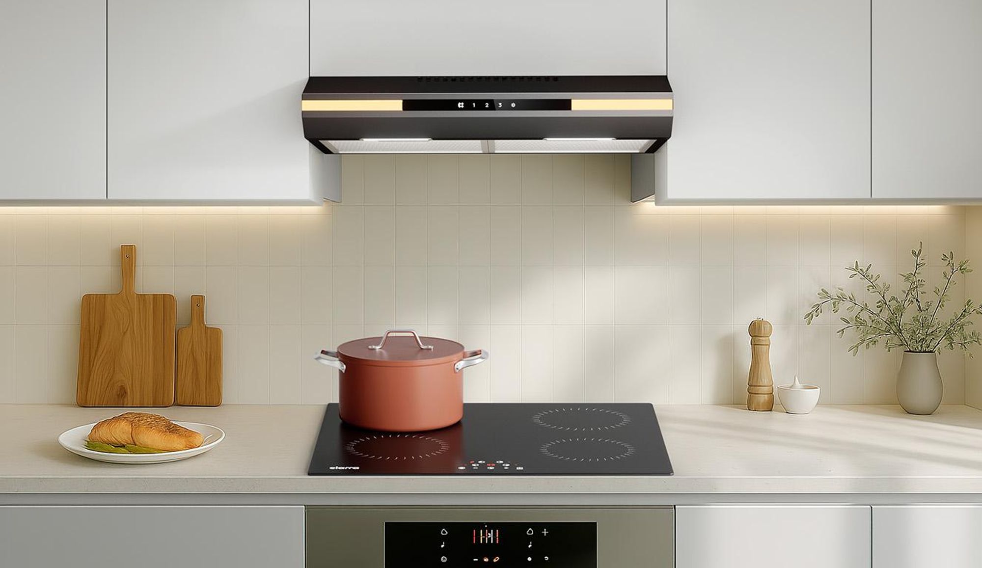 Podskrinkový odsávač pár A+ 330 m³/h, 60 cm Vstavaný odsávač pár, dotykové ovládanie, DC motor recirkulácia/odvod vzduchu VM6921B