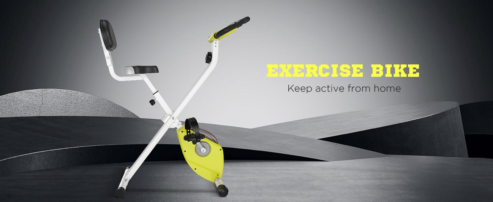 Rower treningowy HOMCOM, składany, magnetyczny, domowy, z monitorem LCD, 8-stopniową regulacją oporu magnetycznego, oszczędzający miejsce rower fitness do domu, żółty + biały